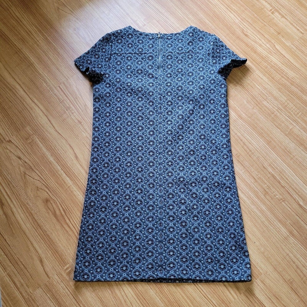 Loft Dress Womens Small Blue And Green Jacquard Short Sleeve Career Dress - Picture 9 of 10